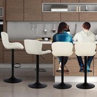 Bar Stools Set Of 2 -17 72  Large Base Counter Height Barstools  Faux Pu Leather