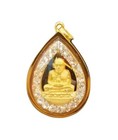 Amulet Lp Thuad Pendant 18k 750 Gold Thai Sacred Buddha Gorgeous Cz Fortune Auth