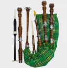 Great Highland Bagpipe Irish Tartan Natural Finishtraditional Scottish Bagpipe