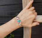 Navajo Sterling Silver Turquoise Bracelet  Vintage Native American