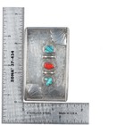 Small Vintage Navajo Sterling Silver turquoise coral Belt Buckle