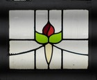Pretty Floral Old English Leaded Stained Glass Window 20 1 2 x 17 