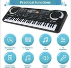 Black 61 Key Kids Music Electronic Keyboard Electric Digital Piano Organ W mic 4