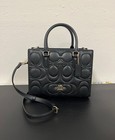 Coach Maggie Small Tote Bag Signature Leather Black Cy670