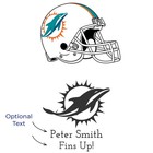 Miami Dolphins - Engraved Football Whiskey Decanter And 4 Glasses In Woodbox