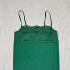 Y2k Style Cami Tank Top Brami M Kelly Green Nylon Lace Babydoll Banana Republic