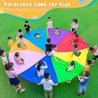 Rainbow Parachute For Kids  Play   Group Game  Outdoor Toy With Handles