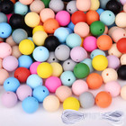 70pcs Silicone Beads Bracelet Making Kit 15mm Soft Rubber Round Beads For