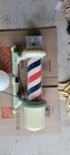 Large Porcelain Vintage Deco Koken Barber Pole Lights And Rotates 