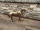Vintage Solid Brass Greyhound Dog Statue 13  Mcm Hollywood Regency Sculpture
