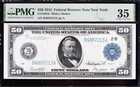 Awesome Crisp Choice Vf    type B  1914  50 New York Frn Note  Pmg 35  Free Ship