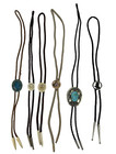 Collector Lot Of 6x Vintage Bolo Ties Gold Nugget navajo turquoise signed