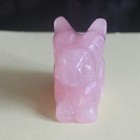 Carved Gemstone Crystal Rose Quartz Rabbit Bunny Figurine Statue Carving 2  