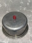 Vintage Red Wood Knob Child   s Toy Cake Carrier Vintage 50s Mid Century Aluminum