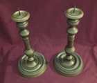 Pair  Of Vintage  Brass Pricket Candlestick Holders   1o 1 4  Tall