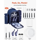 Uimoso Beach Picnic Backpack Bag For 2 Person With Cooler Compartment Navy Blue