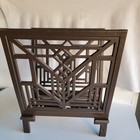 Vintage Frank Lloyd Wright Lake Geneva Hotel Design Magazine Rack Cast Metal
