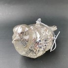 Silver Tinted Speckled Handblown Mercury Glass Bird Ornament
