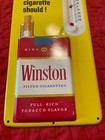 Vintage Winston Cigarettes Tobacco Advertising Metal Wall Hang Sign Thermometer 