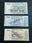 3 Pcs Unc Yemen  1000  500 200 Rials  2017  Specimen  Series Banknote note