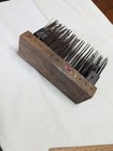 Antique Wood And Metal Flax Comb Hatchel Hackle Tool 19th Century  Primitive Old