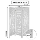 3 Panels Wood Cutout Room Dividers Carved Folding Privacy Screens Freestanding