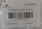 Balsam Hill 60  Beaded Snowflake Christmas Tree Skirt White 4003500
