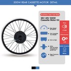 Electric Bike Conversion Kit 36v 48v 500w Rear Cassette Motor Wheel 16-29   700c