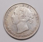 1894 Obv  1 Newfoundland Twenty Cents F Nice Queen Victoria Old Silver Nfld  20  