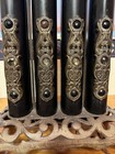 Antique C 1890 Victorian 4-tube Jeweled Gas Parlor Heater - Cast-iron Rococo