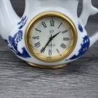 Vtg Cardew Mini Tea Pot W  Clock Porcelain Willow Blue Clock Works