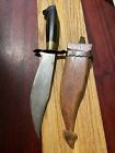 Vintage Handmade 1945 Phillipines Carved Horn Bowie Knife Wwii Victory