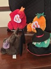 1997 Puffkins Halloween Lot Of 4 Plush Toys With Tags- Ding  Hazel  Red   Gourdy