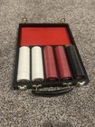 Unused Dale Earnhardt Jr  8 Poker Chip Set W  Carrying Case  Red white black