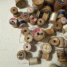 Lot Of 58 Vintage Antique Sewing Thread Wooden Spools Various Sizes Brands