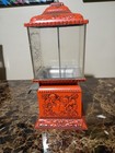 Vintage Orange Metal Goodies Nut  Candy Or Gumball Machine Dispenser Embossed 