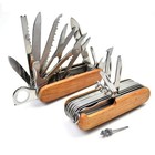 Swiss   Navy Style Pocket Knife Multi Tool  Red  Black  Brown