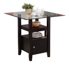 Kings Brand - 5-piece Counter Height Dining Set  Table   4 Chairs  gray 