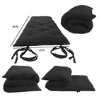 Floor Rolling Futon Mattress  Sleep Cotton Shikifuton Mat 3x30x80 Black