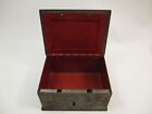 Antique Vintage Victorian Strong Box Thick Metal Cash Money Safe Heavy Solid