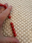 Child Size Beaded Necklace In Coral With Ivory Enamel Flower Detail