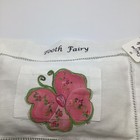 White Tooth Fairy Pillow With Hand Painted Pink Butterfly 9 1 2 X 7 With Pocket