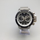 Akribos Xxiv Conquerer Watch Men Silver Tone 58mm Day Date Mesh New Battery