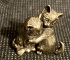 Cute Kittens Hugging Brass 1  Figurine