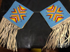Antique Sioux  Plains Beaded Cuffs Great Color  And Luxuriant Fringe