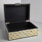 Mother Of Pearl Mosaic Large Trinket Storage Jewelry Box Cream Hinged 8x5 5x3 75
