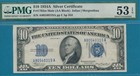  10  1953-a  Blue Seal Silver Certificate Pmg Choice New 63epq