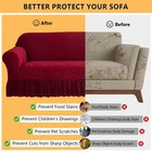 Elastic Sofa Cover W  Skirt Full-cover Jacquard Couch Slipcover 1 2 3 4 Seater