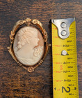 Vtg 12k Gf Gold Filled Cameo Brooch Lady With Flowers 1 5  7 7 Grams