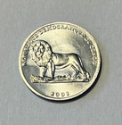 2002 Congo D r  25 Centimes Coin African Striped Weasel Lion Cat